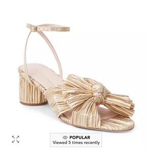 Loeffler Randall Metallic Gold Heels with Bow